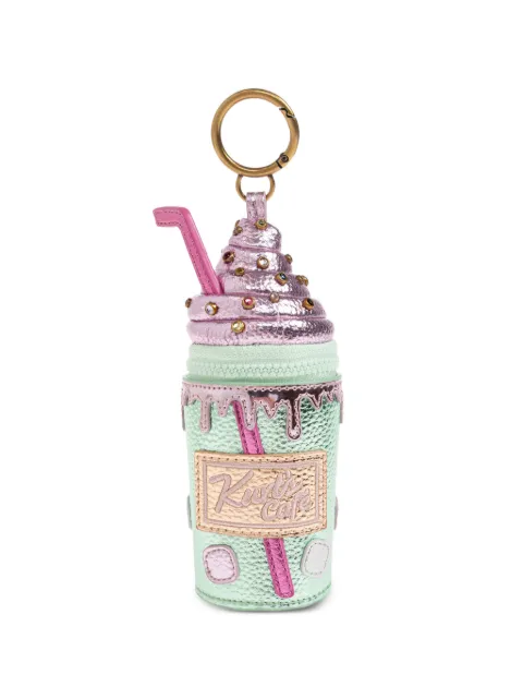 Kurt Geiger London crystal-embellished pouch key ring Green COFFEECUPCHARM