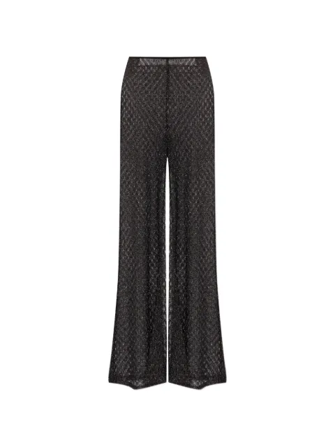 Missoni metallic-effect open-knit trousers Black MC25SI00BR014D