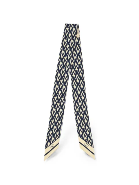Valentino Garavani Tout La V silk bandeau scarf Blue WE6017SHT