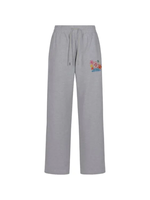 Casablanca embroidered-logo drawstring cotton track pants Grey WSS26JTR37201
