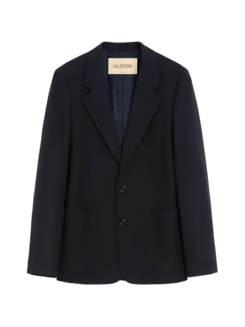 Valentino Garavani single-breasted jacket in natté wool Blue VCEK36BGW