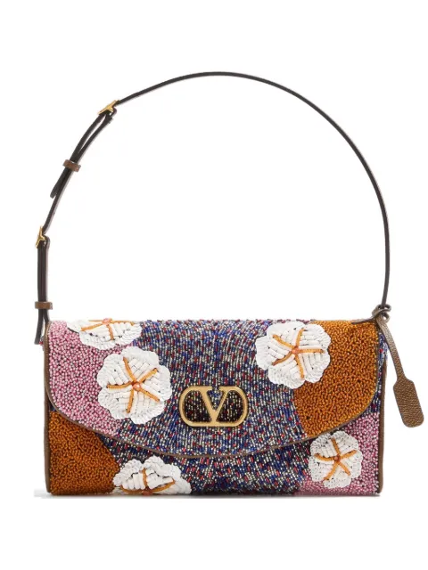 Valentino Garavani DeVain small embroidered shoulder bag Blue WB0T31XLM