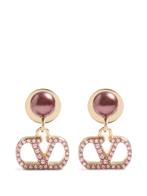 Valentino Garavani VLogo Signature crystal-embellished earrings Gold WJ0X81HJY