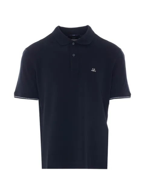 C.P. Company logo-patch piqué polo shirt Black 20CMPL288A006263G999