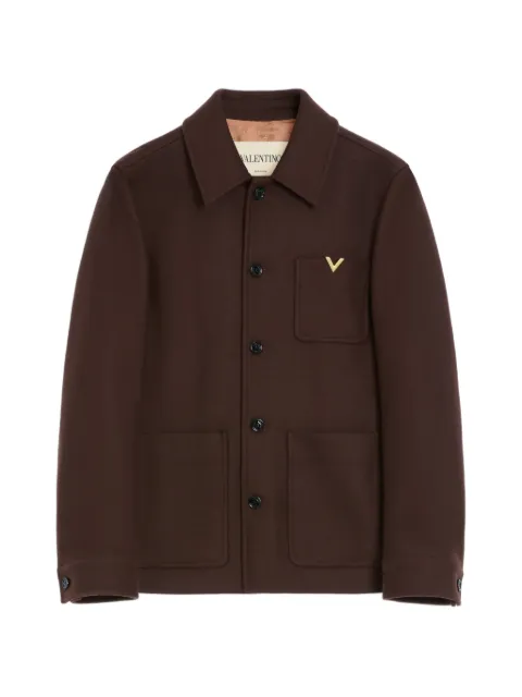 Valentino Garavani wool jacket with VGold Brown VCJH44BKA