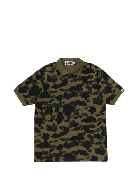 A BATHING APE® camouflage-print polo shirt Green 001POM301302M