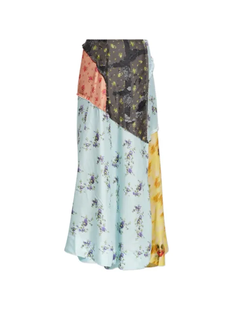 GANNI floral-print maxi skirt Blue A1090245