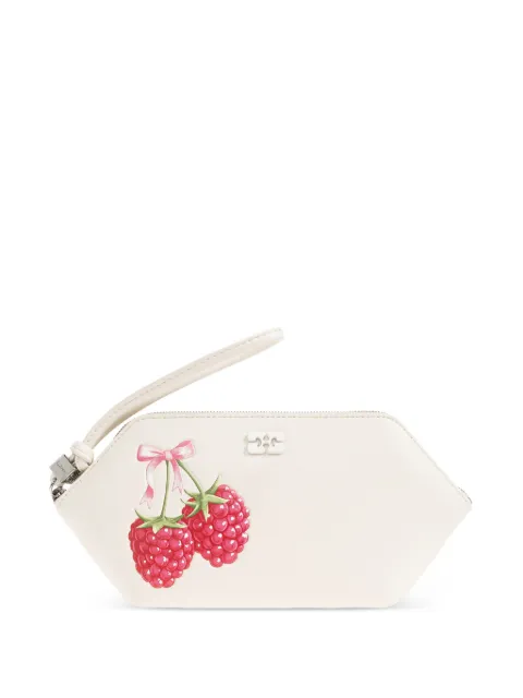 GANNI Bou raspberry-print pouch Neutrals B3010258