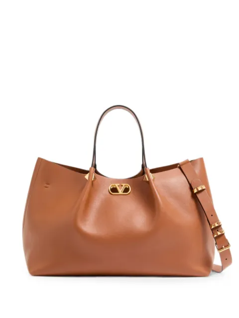 Valentino Garavani large soft leather shopping Bag Neutrals WB0T82WLA