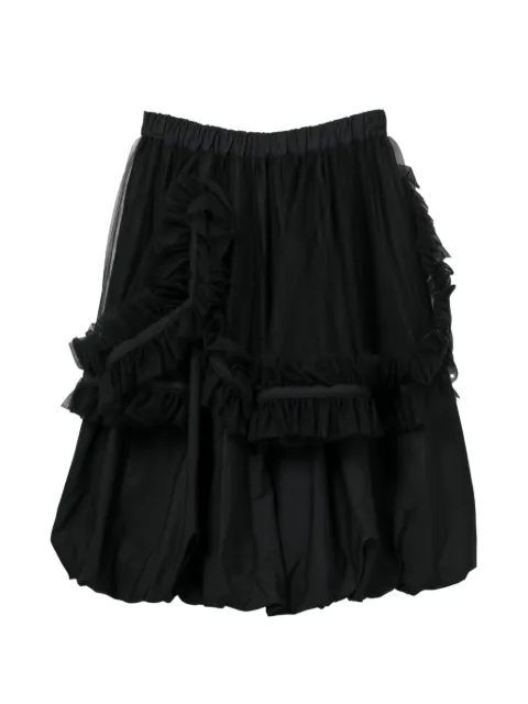 Noir Kei Ninomiya ruffled midi skirt Black 3QS020