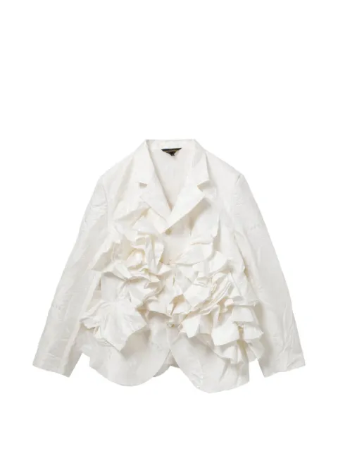 Comme Des Garçons buttoned ruffled blazer White GQJ029