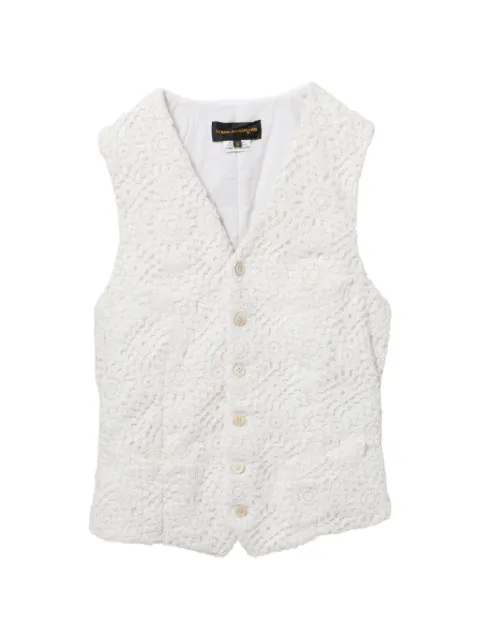 Comme Des Garçons floral-embroidered vest White GQV001
