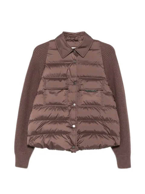 Brunello Cucinelli quilted-panel knit-sleeve jacket Brown MD5987696PC092