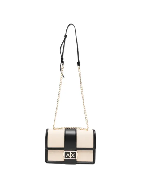 Armani Exchange logo-plaque panelled crossbody bag Neutrals XW000070AF22570