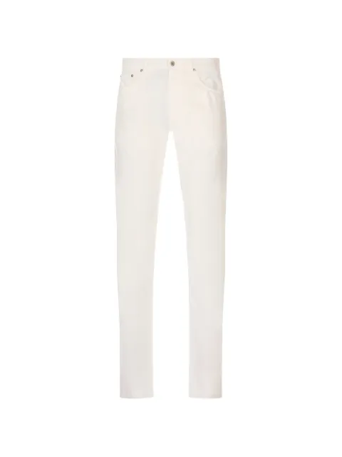 PT Torino logo-patch slim-fit trousers White PP05Z0PU48T0