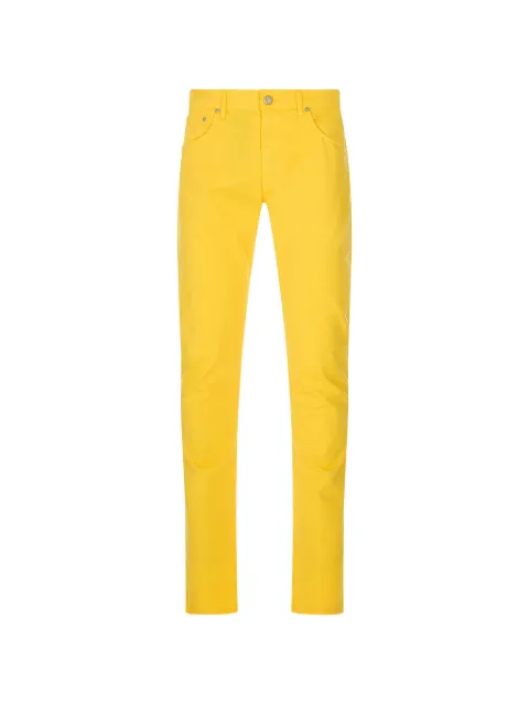 PT Torino logo-patch slim-fit trousers Yellow PP05Z0PU48T0
