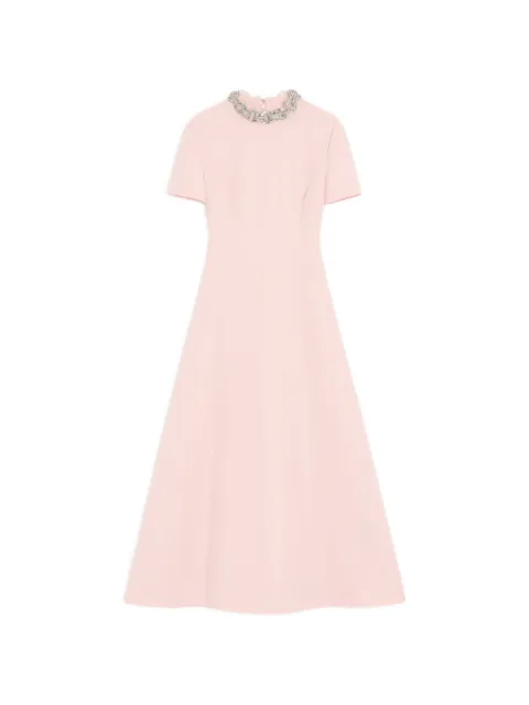Valentino Garavani Crepe Couture embroidered midi dress Pink BVALH31CF