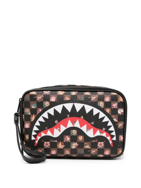 Sprayground shark-print wash bag Black 910B8907NSZ