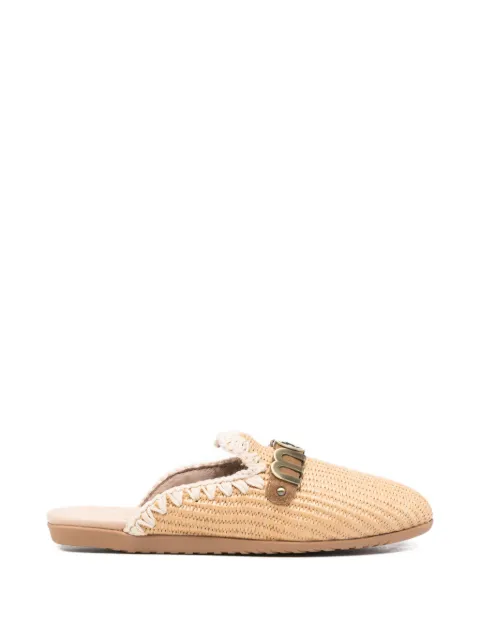 Mou logo-plaque flat mules Neutrals SW731011K