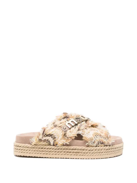 Mou criss-cross raffia sandals Neutrals SW451011K