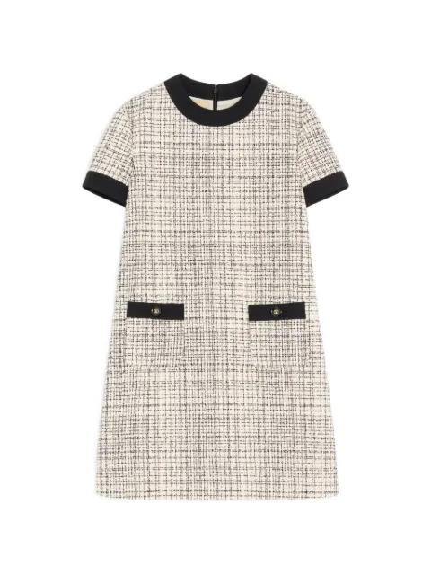 Valentino Garavani short dress in square tweed Neutrals BVAKY6A9P