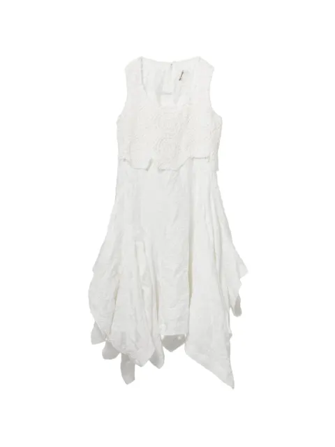 Comme Des Garçons floral-embroidered midi dress White GQO011