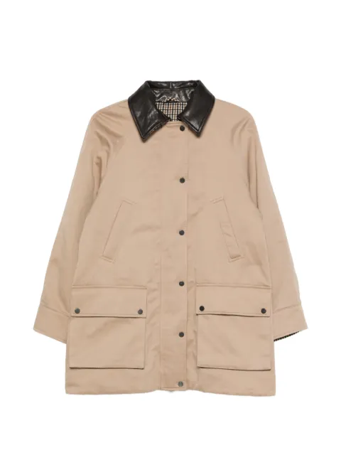 Brunello Cucinelli leather-trim coat Neutrals ML5977643PC631