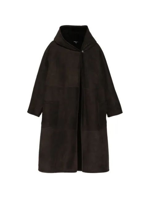 James Perse shearling hooded coat Brown WSHA2709