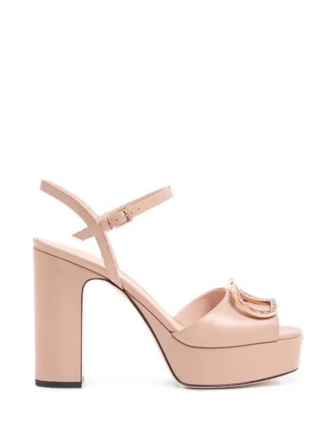 Valentino Garavani sandals with VLogo Signature platform in calfskin 115mm Pink WS0FG2MNV