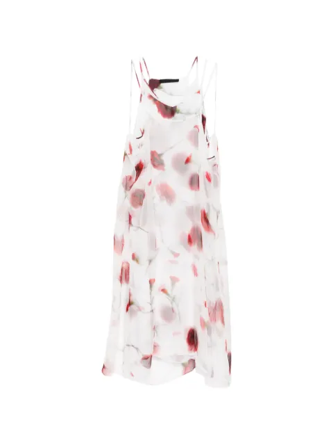 ALAINPAUL carnation-print silk dress White S5WDR08
