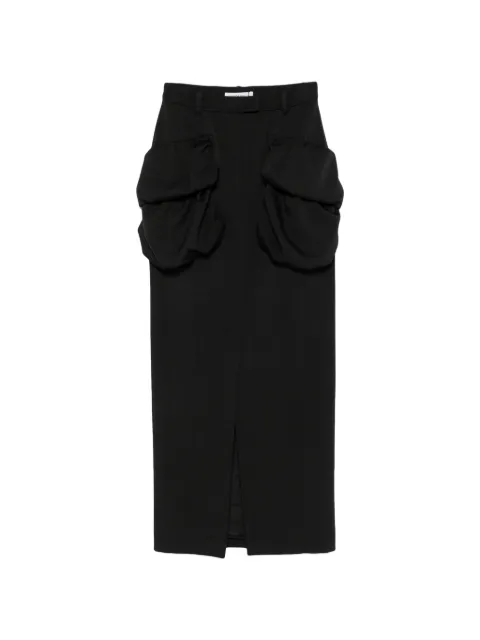 Viktor & Rolf pleated-pocket pencil maxi skirt Black WB0460199426