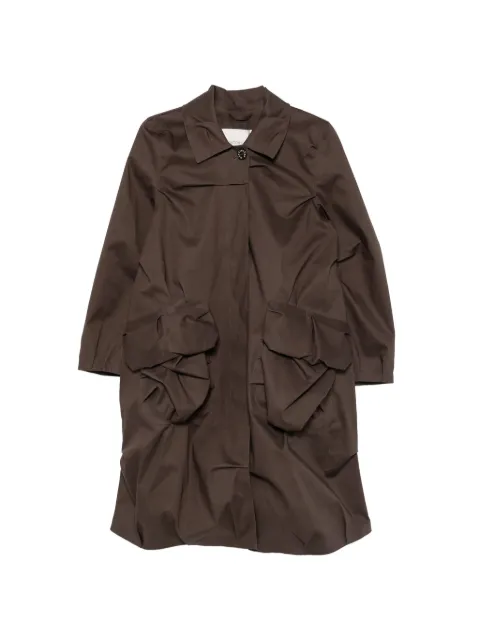 Viktor & Rolf x pleated-pocket coat Brown WO02700