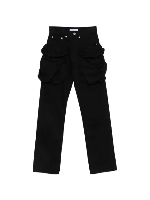Viktor & Rolf pleated-pocket straight-leg jeans Black WB0550099426