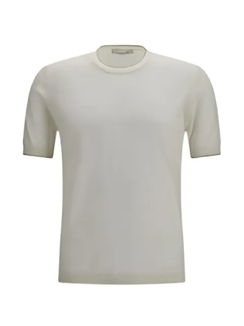 BROOKSFIELD ribbed-trim short-sleeved T-shirt Neutrals 203CD019