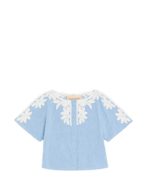 Valentino Garavani light blue embroidered denim shirt Blue BDB03NA9B