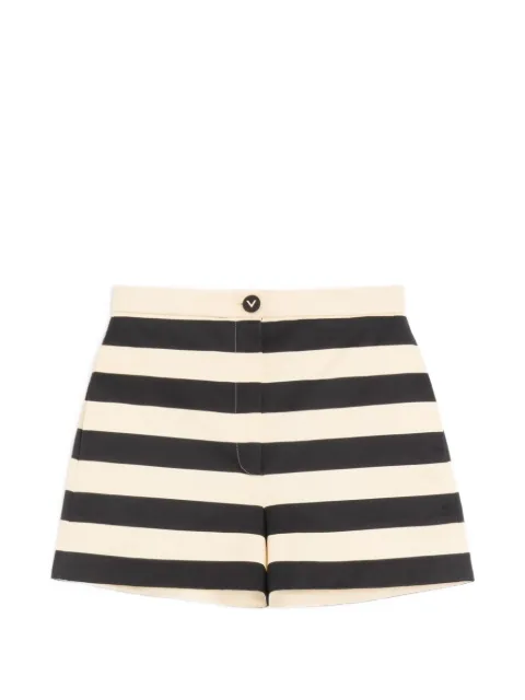 Valentino Garavani cotton satin shorts with Maxi Barré stripe Black BRF1M2ACN
