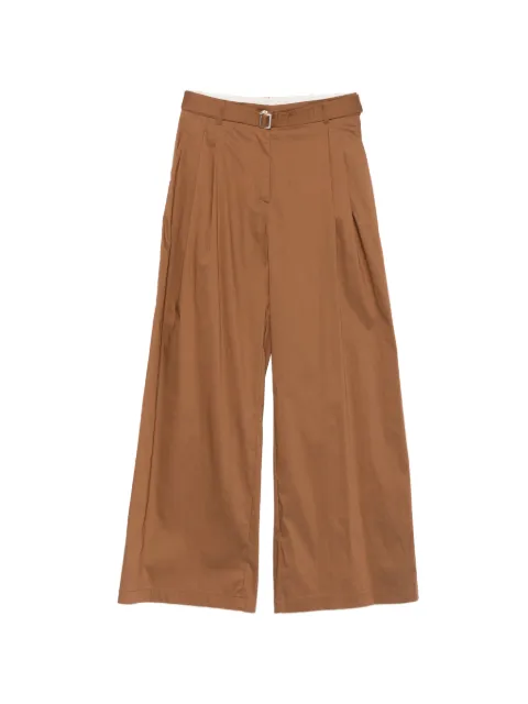 Semicouture Rowena belted pleated trousers Brown S6SK38