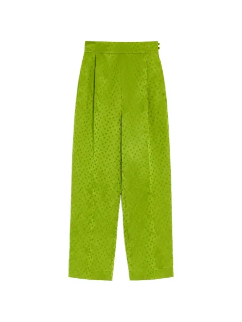 Valentino Garavani jacquard pants in medium Plus-de-Pois polka-dot silk-linen Green BRB7B0AB8