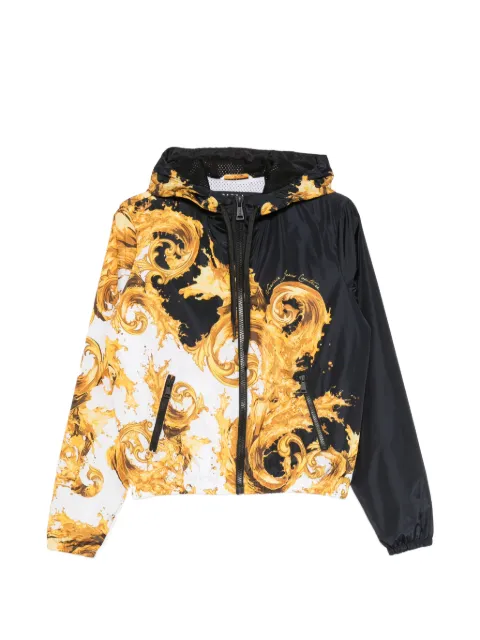 Versace Jeans Couture baroque-print hooded jacket Yellow 80HASD01CQ29D