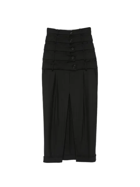 Viktor & Rolf multi-layered buttoned maxi skirt Black WB0480099426
