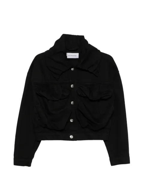 Viktor & Rolf draped-detail denim jacket Black WO03200