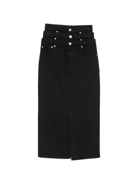 Viktor & Rolf triple-layer denim maxi skirt Black WB0560099426