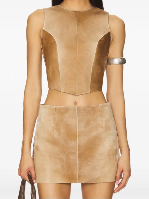 Zut hair-on leather skirt Brown 105403