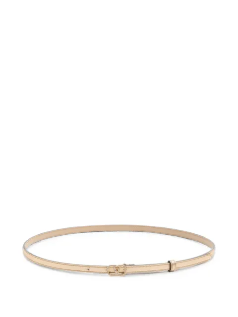 Valentino Garavani VLogo Signature belt in laminated calfskin with crystals 10 mm Gold WT0SX4TRR