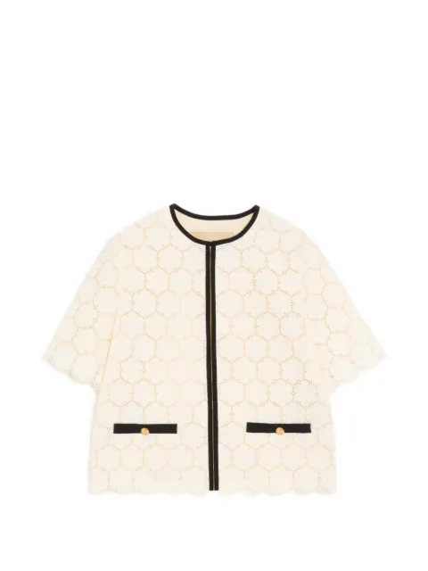 Valentino Garavani jacket in Fleurs A Jour cotton Neutrals BCE5W5A9E