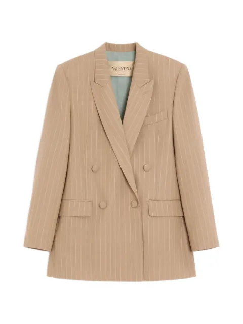 Valentino Garavani double-breasted pinstriped blazer Neutrals BCE5V5A9C