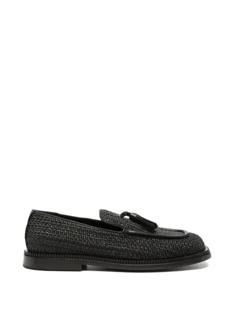 The Antipode tassel-detail raffia loafers Black RIKY005