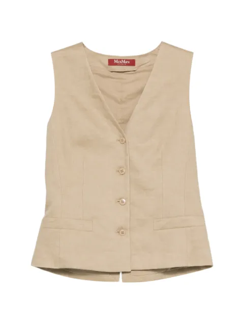 Max Mara Carnet V-neck button-up waistcoat Neutrals 2616151012600