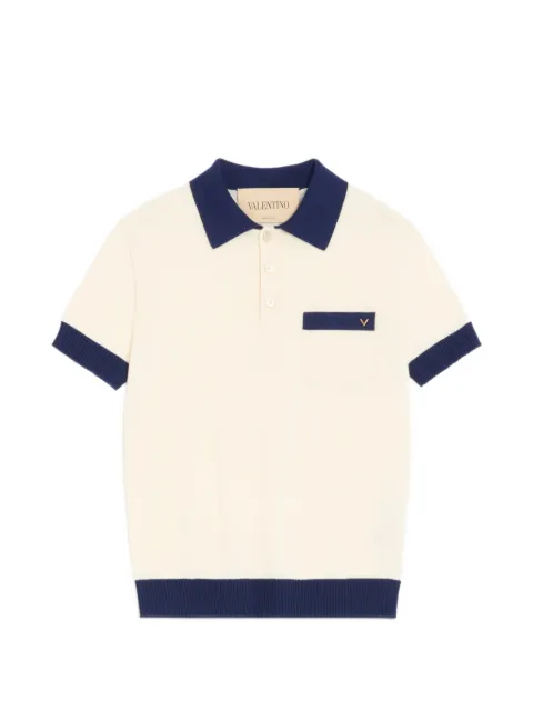 Valentino Garavani cotton polo with VGold Neutrals VKP04GBL6