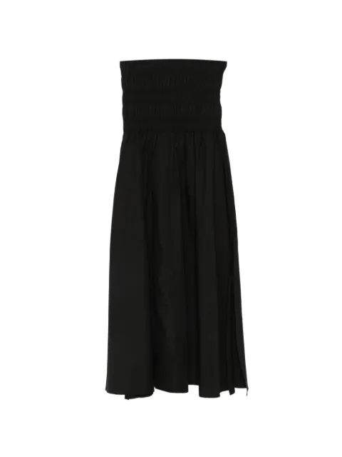 Closed smocked-waistband pleated maxi skirt Black C9318925C22